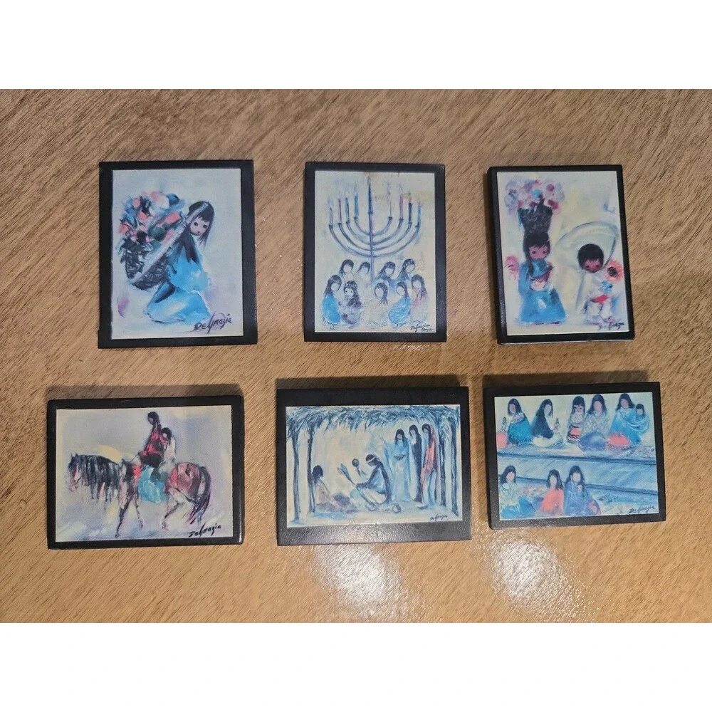 Vintage DeGrazia Southwest Native American FolkArt Magnets Set Of 6